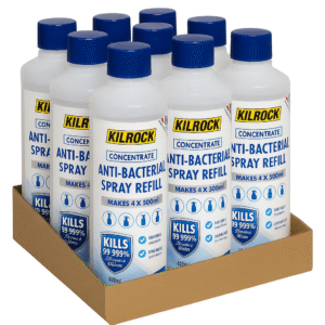 12 x Kilrock Anti-Bacterial Multi-Surface Spray 400ml Wholesale Job Lot (RRP £9.99 per Bottle)