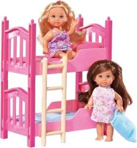 8x Doll Bunk Bed Playset Kids Toy Bedroom Furniture Set with Accessories